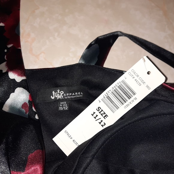 Jump Black and Red Floral Midi Dress - Picture 4 of 12